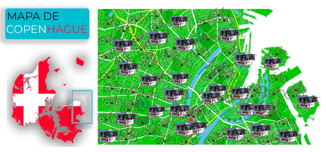 Mapa de Copenhague