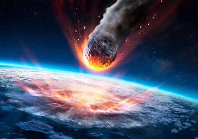 Imagen ficticia de asteroide impactando la tierra. Fuente: ámbito.com